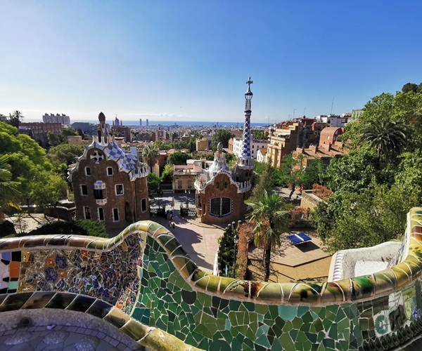parc guell view barcelona